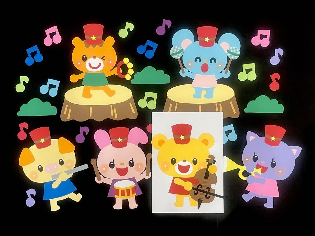 Amazon.co.jp: 森の音楽会 壁面装飾 壁面飾り 秋 鼓笛隊 保育 吹奏楽